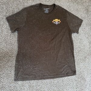 Chevrolet Floral Logo T-Shirt XL Brown Acid Wash GM Licensed Graphic Tee